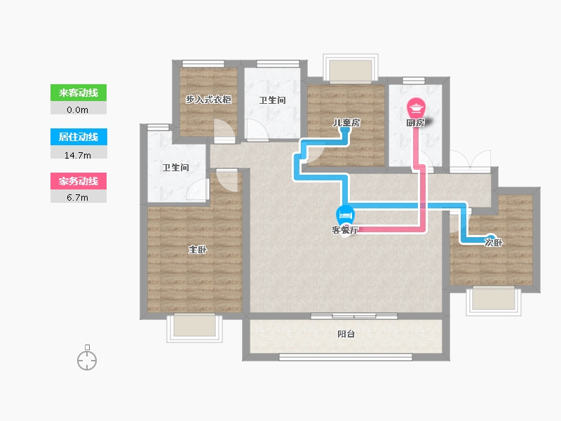 海南省-海口市-碧桂园-104.00-户型库-动静线