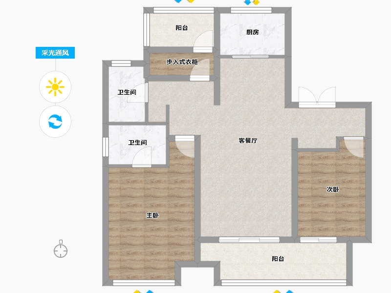 安徽省-亳州市-远大当代二期-92.00-户型库-采光通风