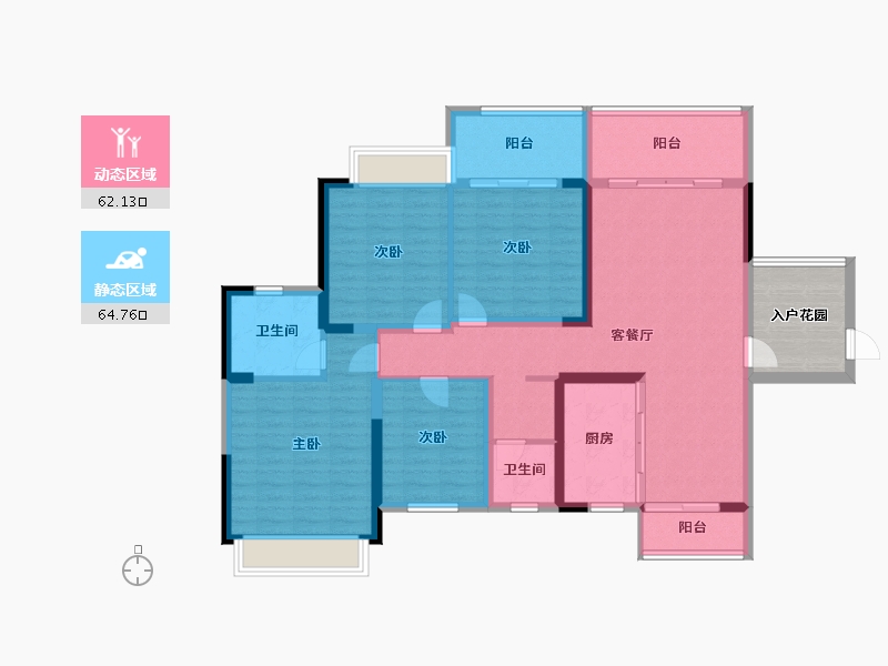 广西壮族自治区-来宾市-裕达·梧桐苑-135.17-户型库-动静分区