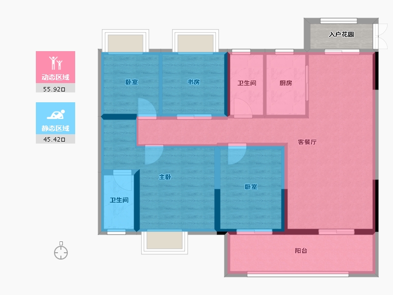 广西壮族自治区-梧州市-五洲花城-101.60-户型库-动静分区