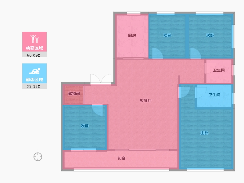 湖北省-武汉市-建发璞玥-110.40-户型库-动静分区