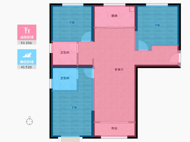 北京-北京市-大兴发展云璟悦-93.13-户型库-动静分区