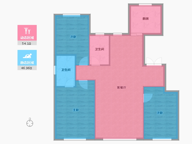 内蒙古自治区-赤峰市-大地邻里-100.87-户型库-动静分区