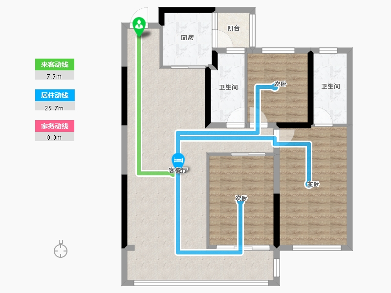 云南省-昆明市-邦泰悦九章彩云-94.40-户型库-动静线