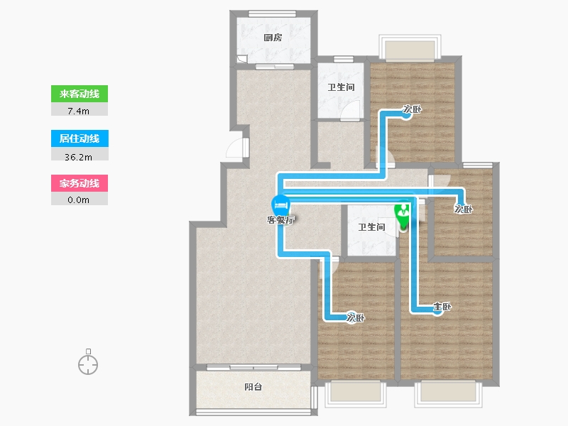 山东省-济宁市-杨柳国际新城-L区-130.00-户型库-动静线