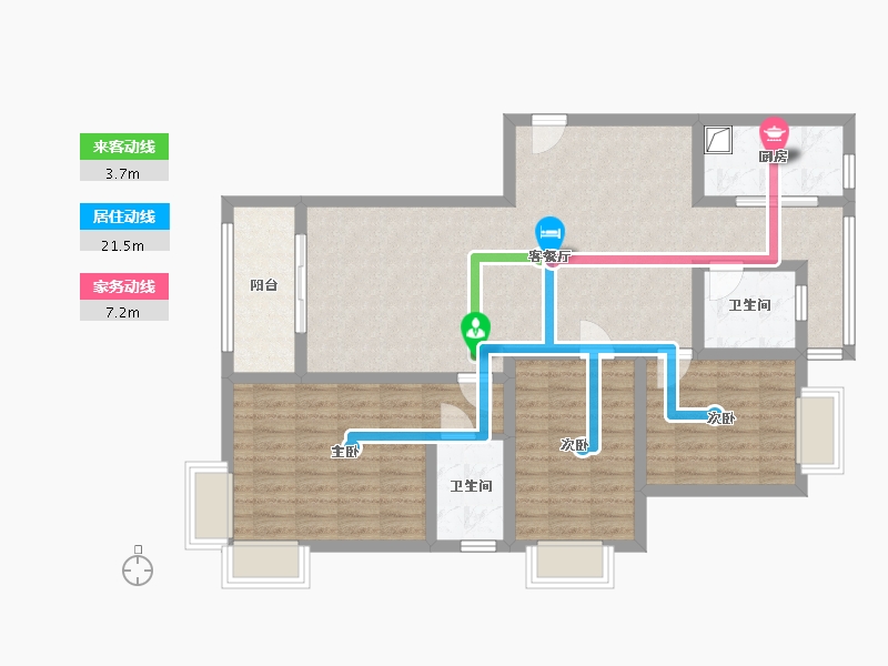 河南省-信阳市-华儒幸福时代-111.37-户型库-动静线