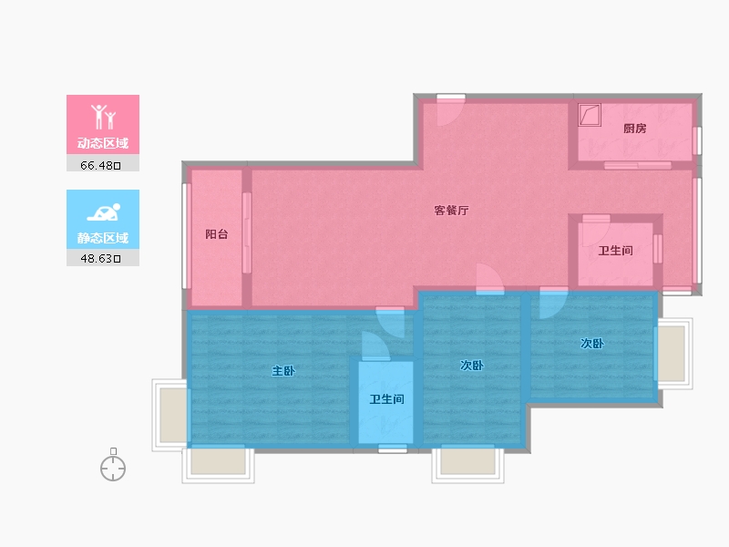 河南省-信阳市-华儒幸福时代-111.37-户型库-动静分区