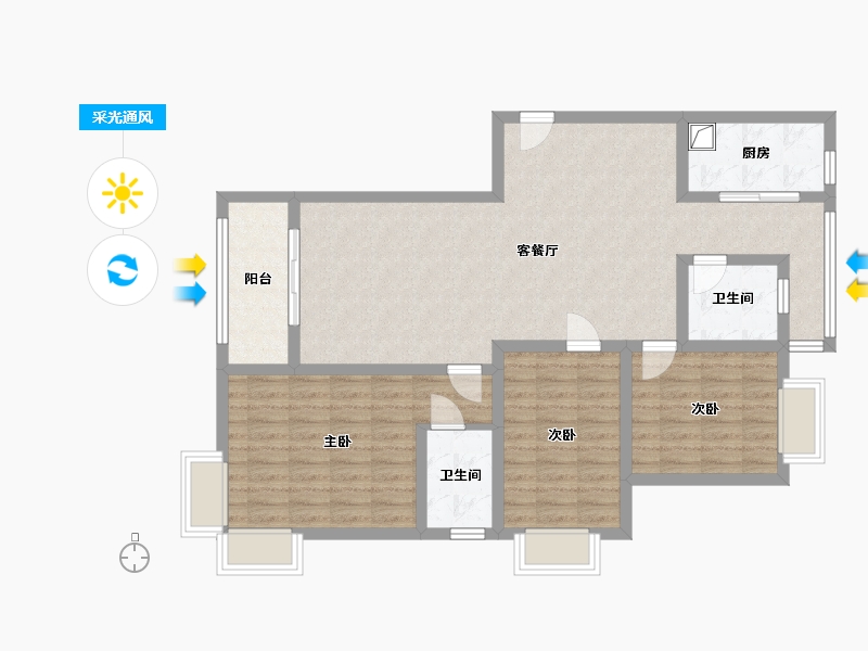 河南省-信阳市-华儒幸福时代-111.37-户型库-采光通风