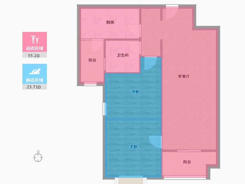 湖南省-长沙市-恒大雅苑-71.20-户型库-动静分区