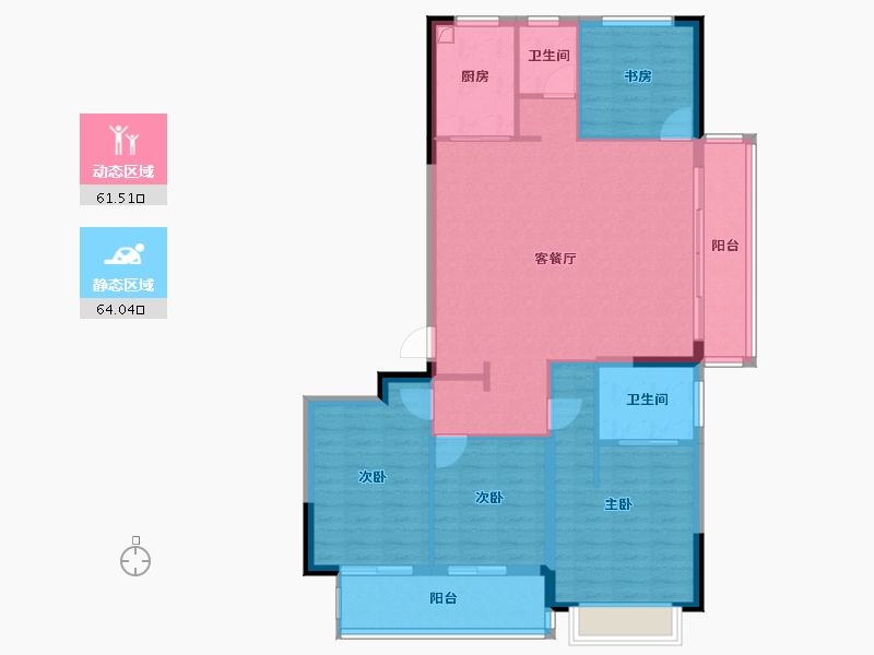 浙江省-宁波市-金昇云境-114.27-户型库-动静分区