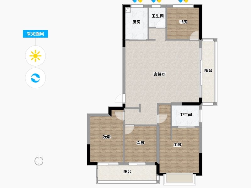 浙江省-宁波市-金昇云境-114.27-户型库-采光通风