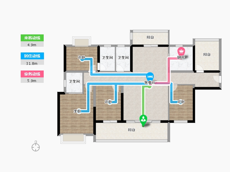 广东省-汕头市-阳光城文澜府-155.00-户型库-动静线