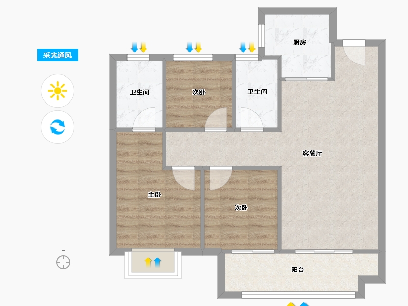 福建省-漳州市-中铁海语印象-71.20-户型库-采光通风