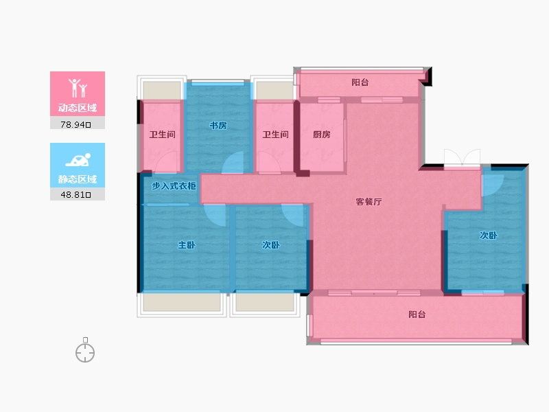 湖南省-长沙市-星大·星悦湾-114.39-户型库-动静分区