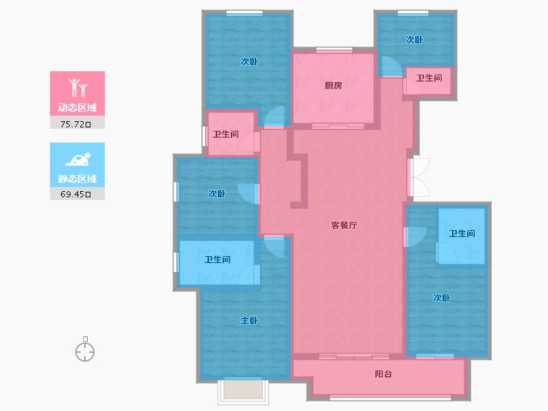 河北省-廊坊市-天樾府-128.75-户型库-动静分区