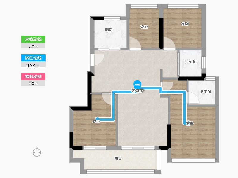 福建省-福州市-左海望麓-71.20-户型库-动静线