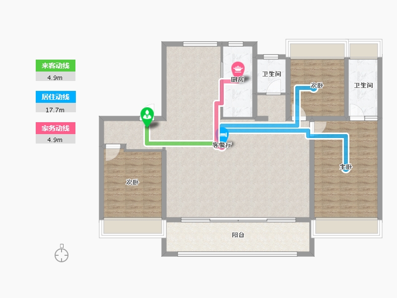 江苏省-宿迁市-富园玖宸府-126.34-户型库-动静线