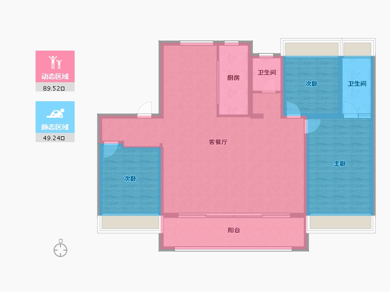 江苏省-宿迁市-富园玖宸府-126.34-户型库-动静分区