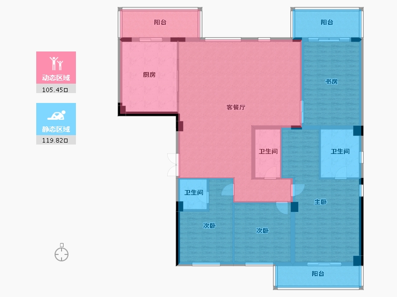 西藏自治区-拉萨市-金域-206.48-户型库-动静分区