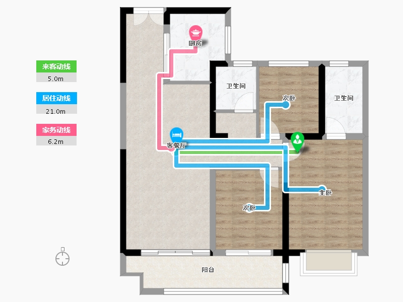 陕西省-汉中市-怡境泊居-87.35-户型库-动静线