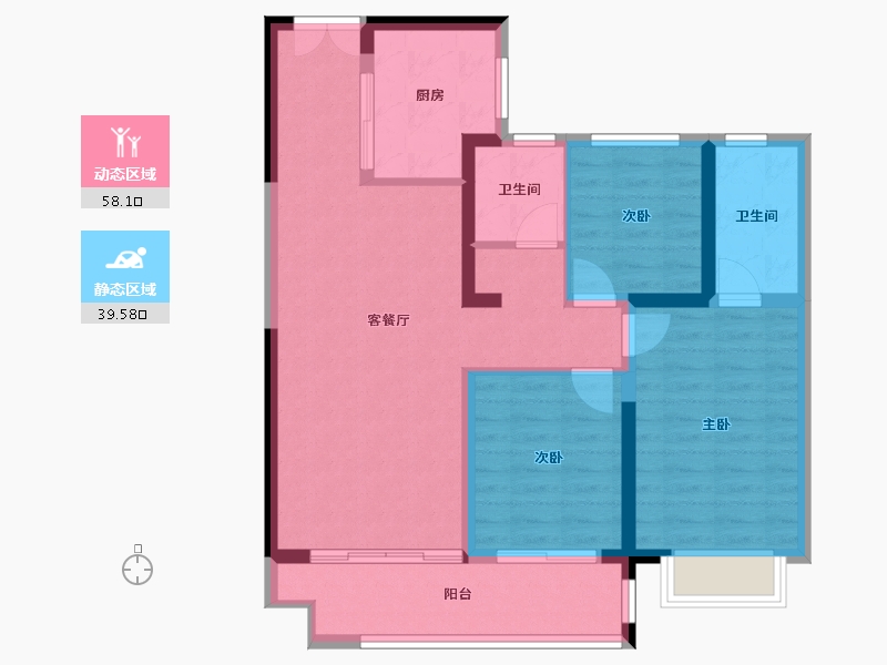 陕西省-汉中市-怡境泊居-87.35-户型库-动静分区