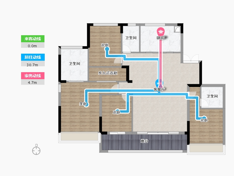 浙江省-杭州市-绿城晓风明月轩-148.55-户型库-动静线