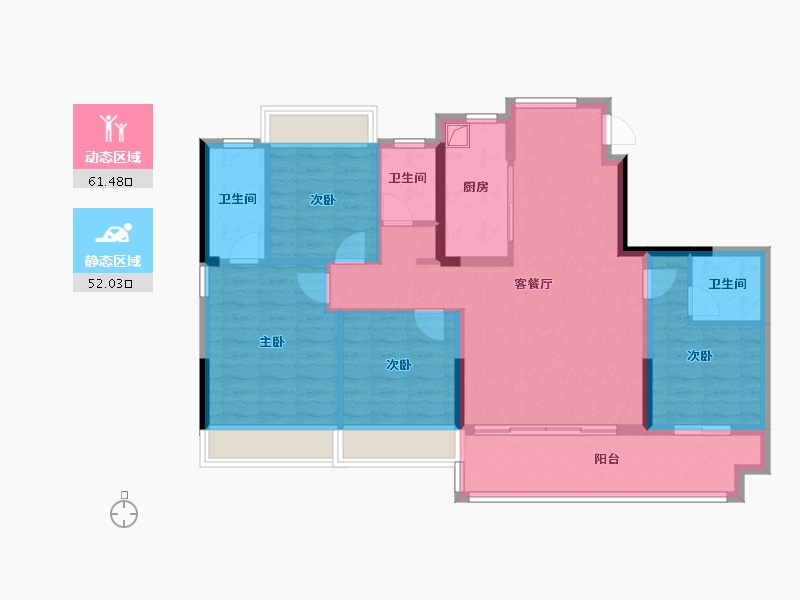 江西省-南昌市-赣城璟悦府-101.60-户型库-动静分区