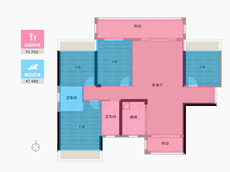 湖南省-娄底市-顺新一品-106.15-户型库-动静分区