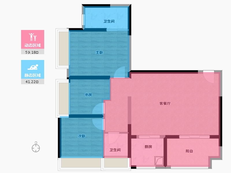 湖北省-武汉市-武昌首府-89.60-户型库-动静分区