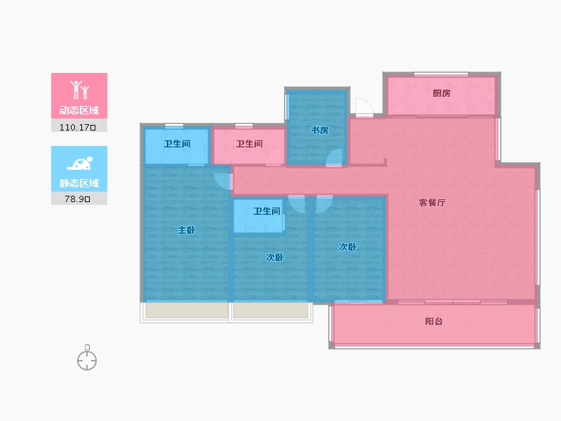 江苏省-宿迁市-富园玖宸府-173.06-户型库-动静分区