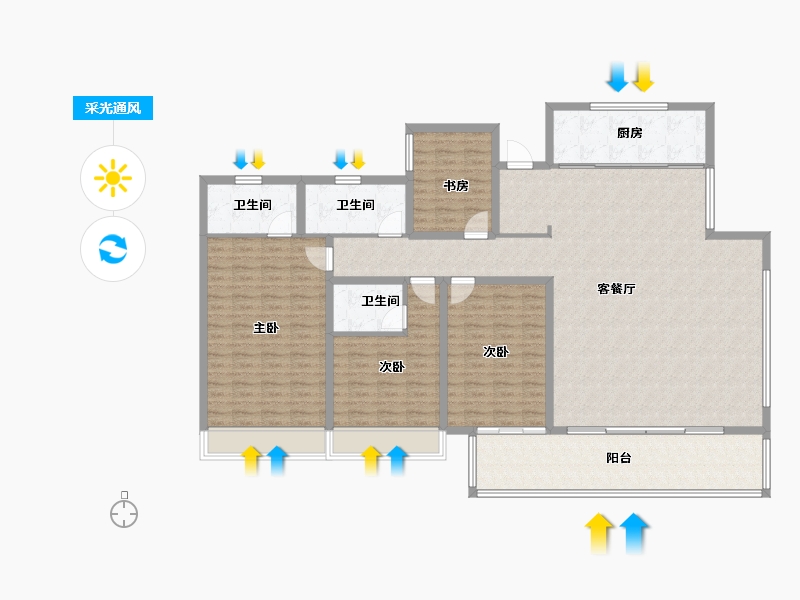 江苏省-宿迁市-富园玖宸府-173.06-户型库-采光通风