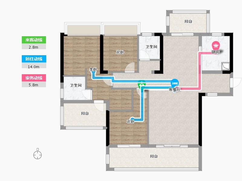 湖南省-长沙市-国欣向荣府三期-108.01-户型库-动静线