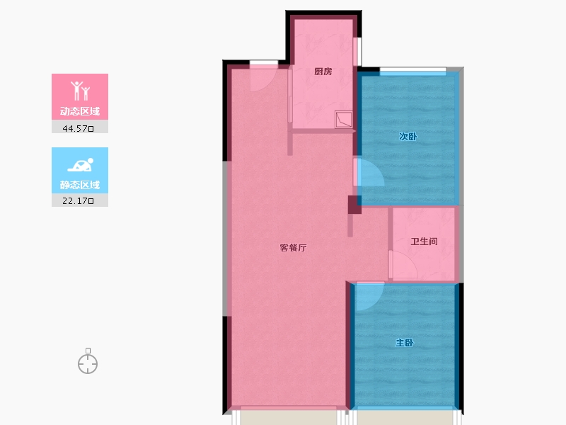 新疆维吾尔自治区-乌鲁木齐市-绿城·理想之城-59.69-户型库-动静分区