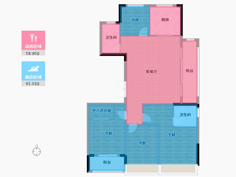 浙江省-杭州市-滨运锦绣里-111.16-户型库-动静分区