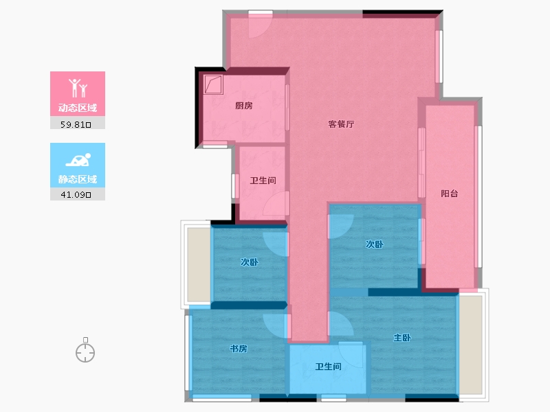 贵州省-贵阳市-学府江来-90.21-户型库-动静分区