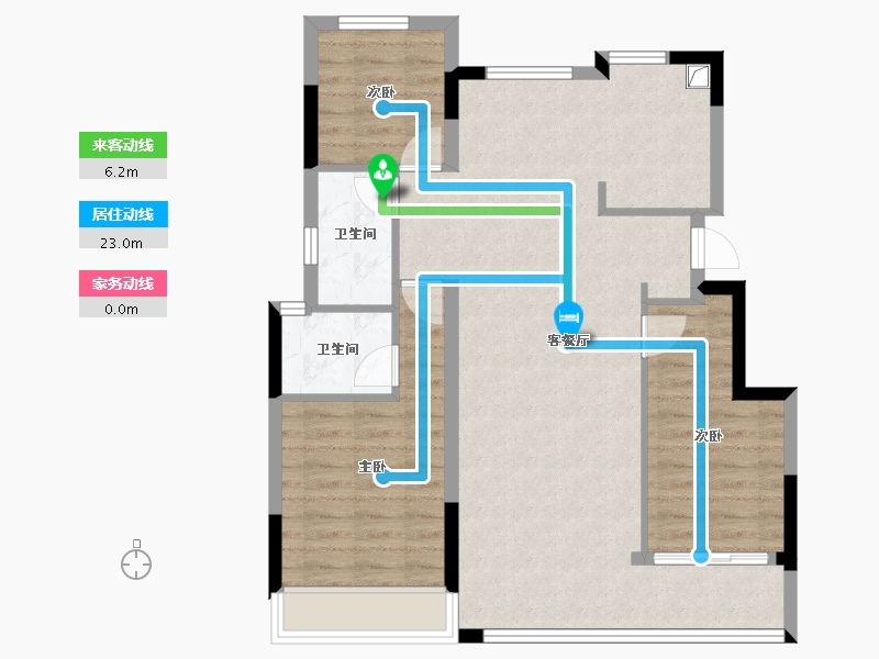 浙江省-绍兴市-龙大·富春园-84.45-户型库-动静线