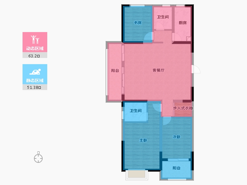 山东省-济宁市-新华府-108.80-户型库-动静分区