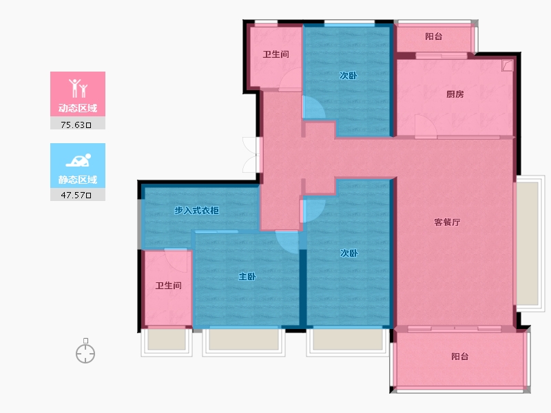 陕西省-西安市-阅璟台-111.09-户型库-动静分区