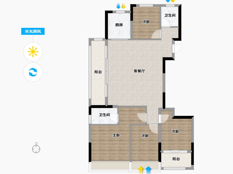 浙江省-杭州市-建发杭地发展云城之上-114.40-户型库-采光通风