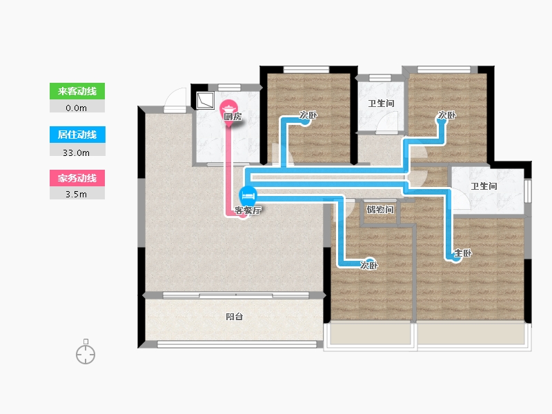 浙江省-杭州市-建发云栖上宸-103.19-户型库-动静线