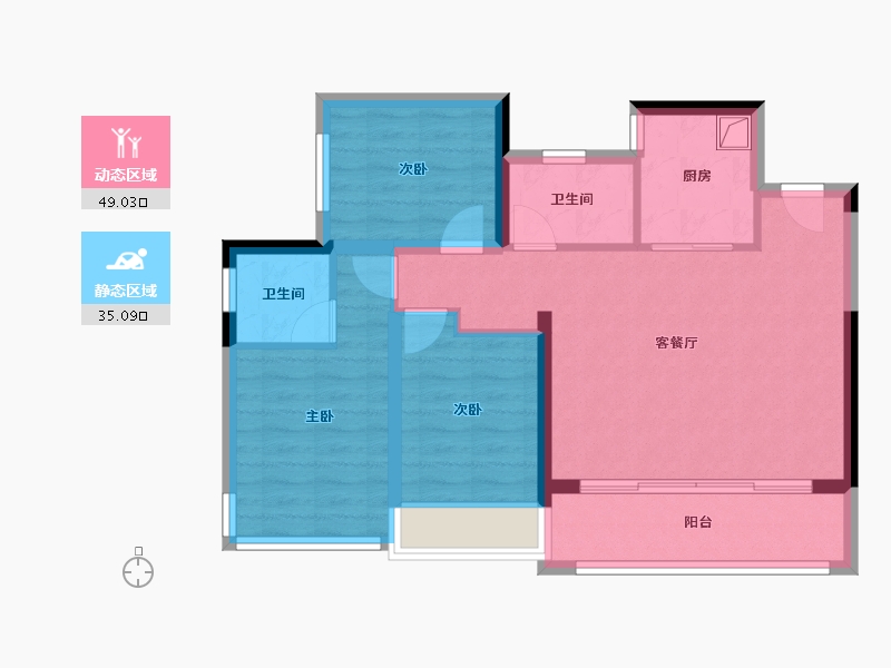 贵州省-贵阳市-建发书香府缦云-74.71-户型库-动静分区