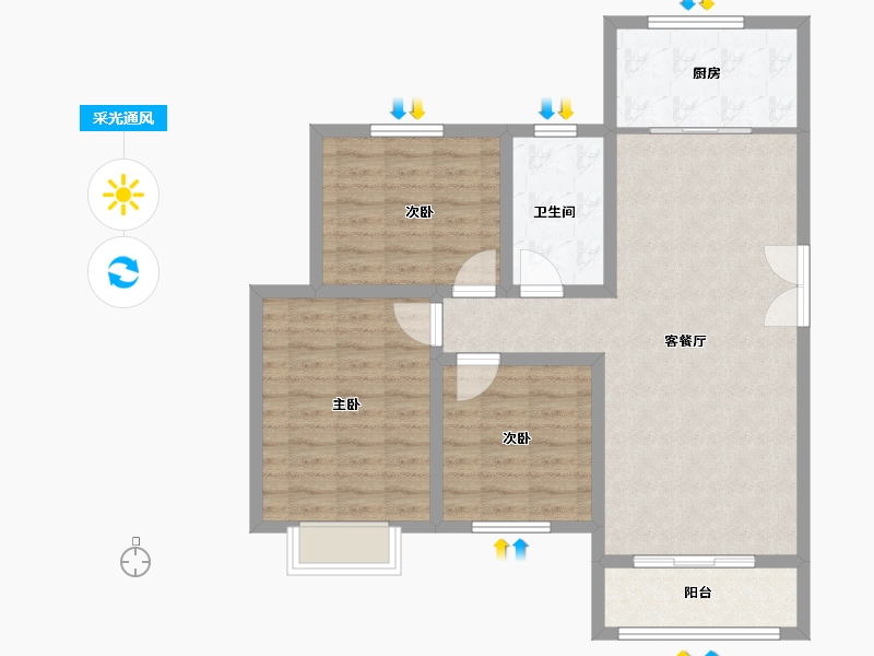 河南省-洛阳市-东方今典尚书苑-90.40-户型库-采光通风