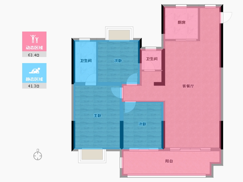 河南省-驻马店市-华信悦府-96.00-户型库-动静分区