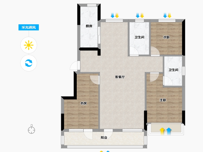 辽宁省-本溪市-翰林院-98.00-户型库-采光通风