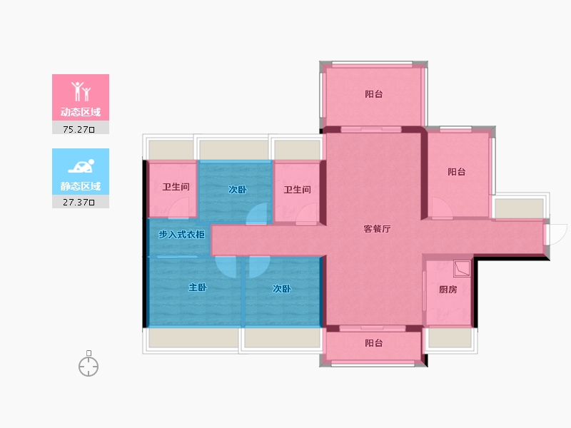 广东省-中山市-阳光城悦澜府-91.20-户型库-动静分区