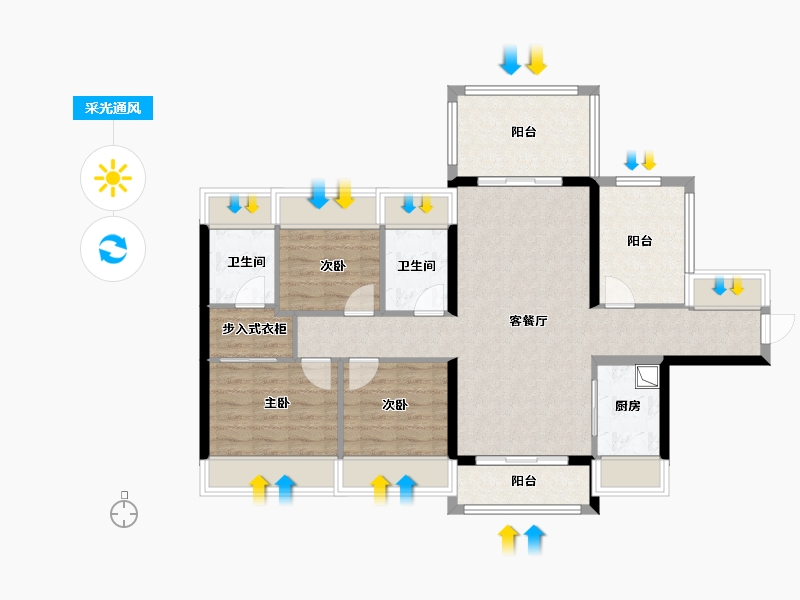 广东省-中山市-阳光城悦澜府-91.20-户型库-采光通风