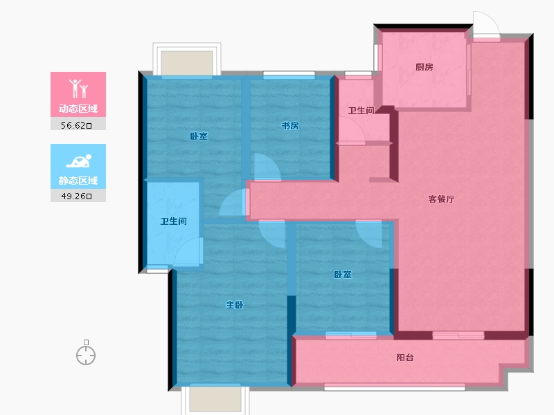 湖北省-十堰市-招商兰溪谷二期-103.20-户型库-动静分区