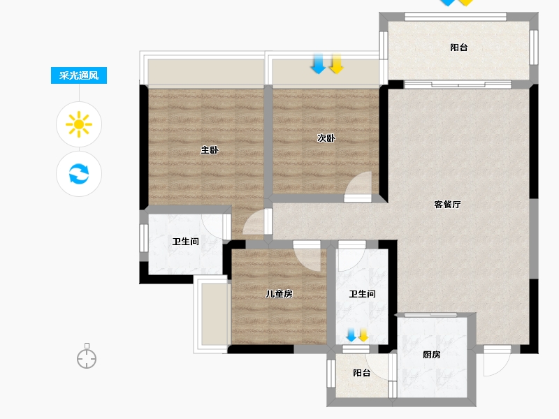 贵州省-黔南布依族苗族自治州-星佳园-106.05-户型库-采光通风