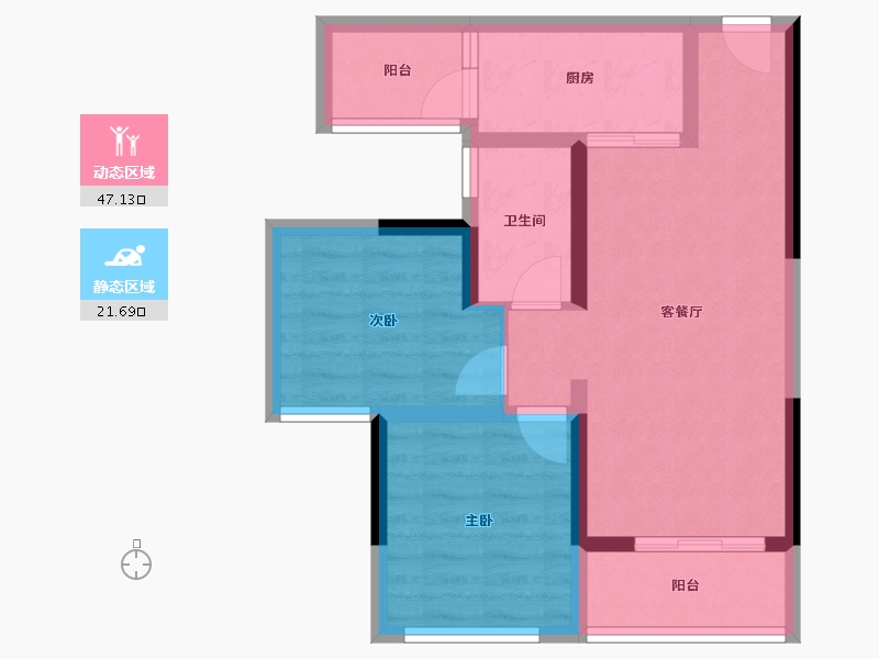 四川省-宜宾市-丽雅东山序-61.92-户型库-动静分区