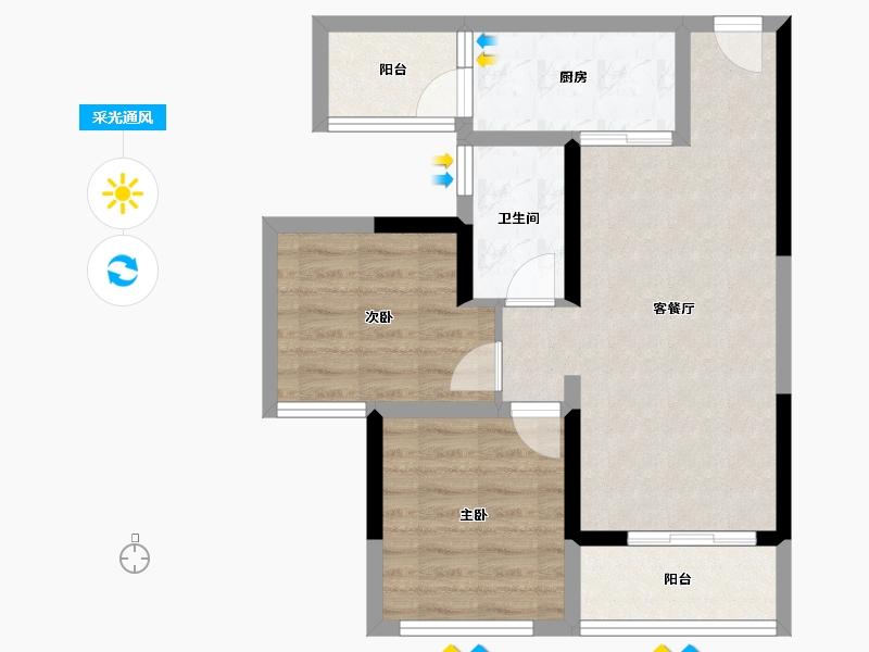 四川省-宜宾市-丽雅东山序-61.92-户型库-采光通风